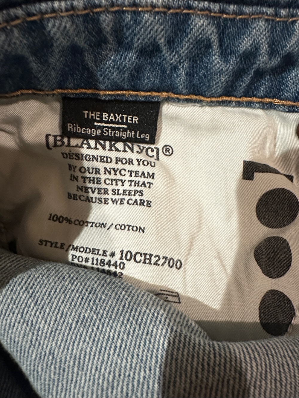Blank NYC The Baxter Rib-Cage Straight leg Distressed Jeans. NWT - Picture 5 of 5
